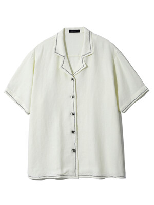 Oxford Linen Collar Shirt(Cream)