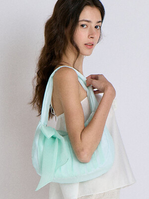 SHIRRING RIBBON BAG_MINT