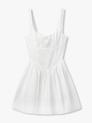 백 스모킹 린넨 드레스 (Daria Linen Dress)_화이트 RF14307036