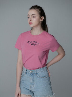 CLOVER WREATH TSHIRT_PINK NAVY