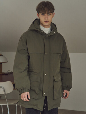 Airy Comfort Hooded Padded Jacket_KHAKI