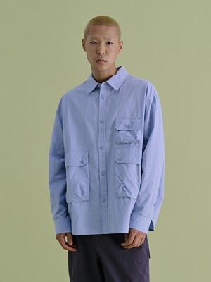 LUGGAGE OVERSIZED SHIRTS (SKY BLUE)