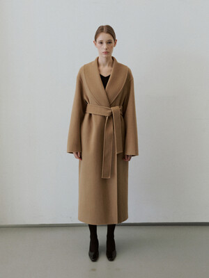 SHAWL COLLAR HANDMADE COAT _ CAMEL