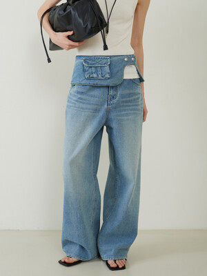 Denim Wrap Belt Blue