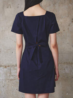 Back Tied Mini Dress  Navy (KE5371M10R)