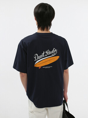 UNISEX SUMMER HOLIDAY SURF BOARD T-SHIRT FRENCH NAVY_M_UDTS5B133N2