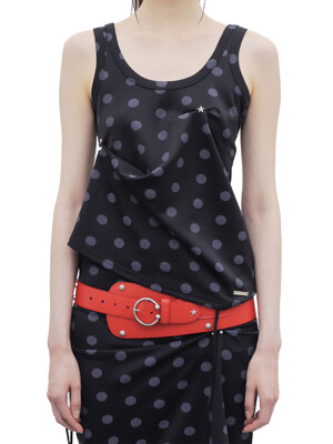 UNBALANCED PINTUCK SLEEVELESS_DOTS