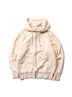 Loose Fit Zip-up Hoody -Natural-