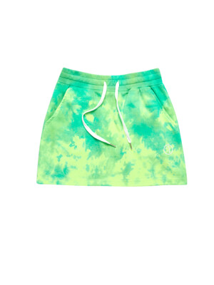 TIE DYE SWEAT SKIRT NEON GREEN