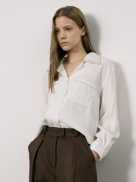 블라우스 - 쓰리젝트 (3JECT) - [20F/W UNTACT RUNWAY] Plump blouse _ white