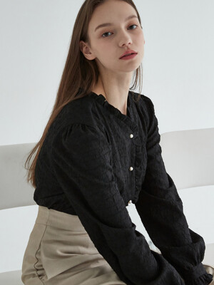 amr1182 long-sleeve wrinkle blouse (2color)