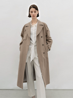 COTTON BLENDED TRENCH CT (COCOA)