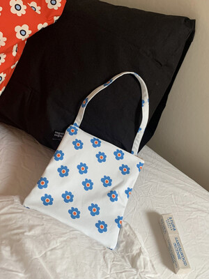 retro flower mini tote bag