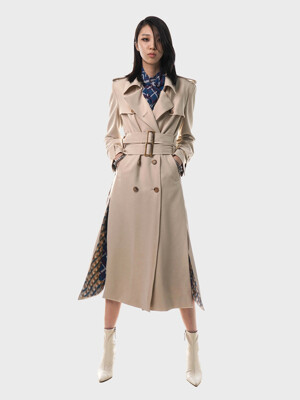 Double-Breasted Flapping Trench Coat[Beige(WOMAN)]_UTH-SC02