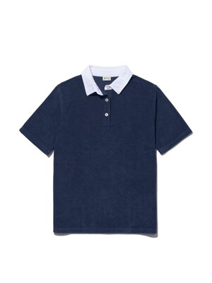 THE WOMENS TERRY POLO - NAVY