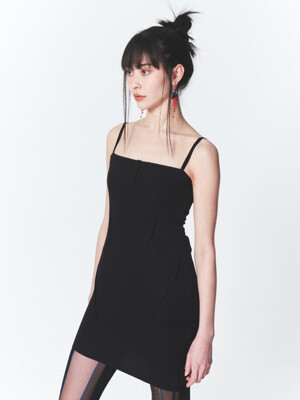 Raw Edge Mini Dress Black