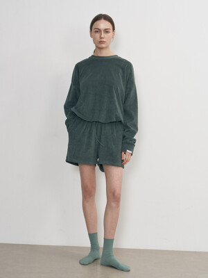 COTTON TERRY SWEATSHIRT_KHAKI GREEN