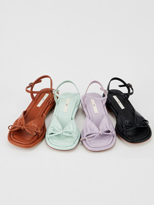 [단독]Ribbon shirring sandals (4colors)