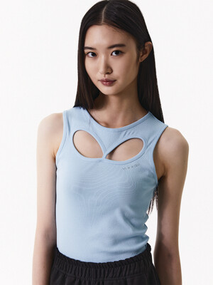 CUT-OUT SLEEVELESS blue
