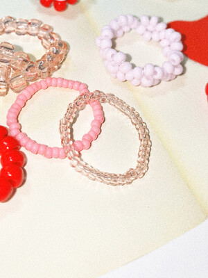Rosy Tea Fine Color Beads Ring 비즈반지