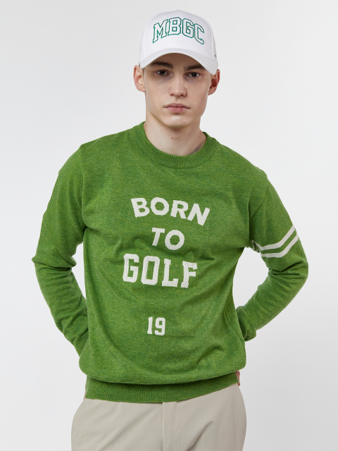 골프 - 몽버디골프 (MonBirdie Golf) - BORN TO GOLF CREW-NECK SWEATER 본투골프 크루넥 스웨터 GREEN