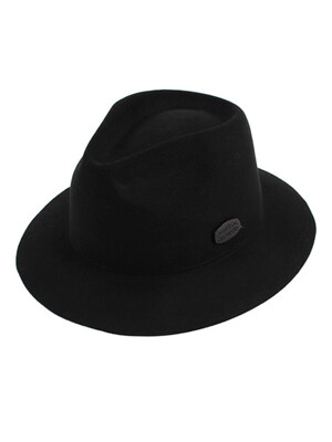 Edgecut Black Wool Fedora 울페도라