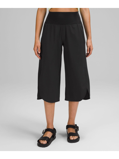 스포츠웨어 - 룰루레몬 (lululemon) - 와이드 레그 사이드 랩 HR 크롭 - BLK