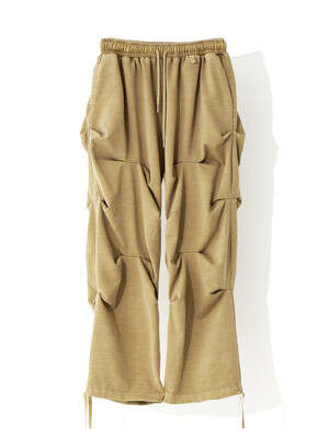 PIGMENT WASHED CREASE PANTS_CAMEL BROWN