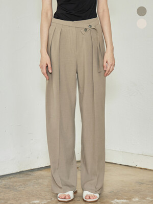 comos 855 belt point two-tuck slacks (2color)