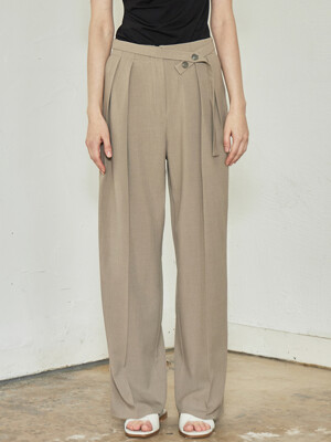 comos 855 belt point two-tuck slacks (2color)