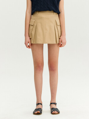 COLOSSEUM Cargo mini skirt (Beige)