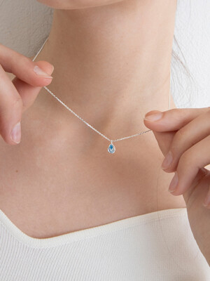 [Silver925] Tears Blue & White Necklace