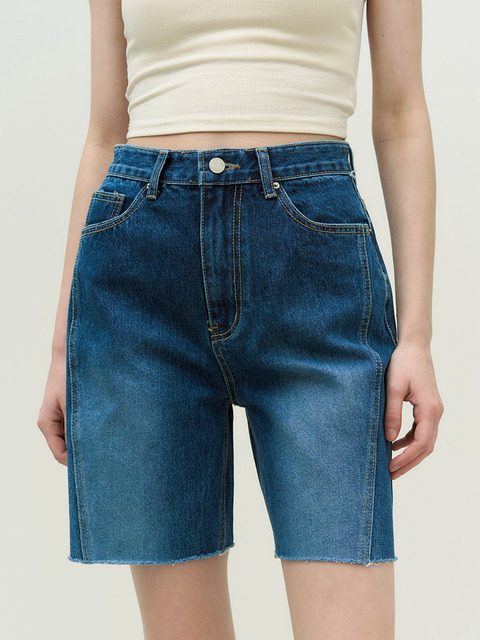 데님 - 어다울 (ADAUL) - Choppy two line vintage short pants - blue