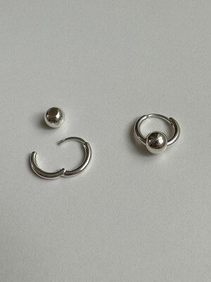 [925silver] 2way ball earring