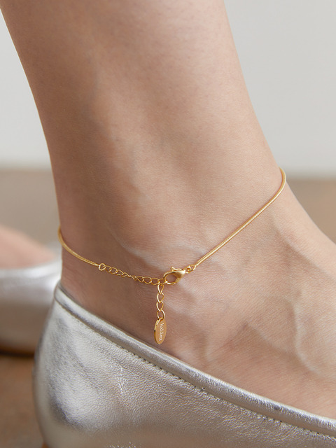 주얼리 - 할렌 (halden) - simple snake chain anklet (A001_gold)