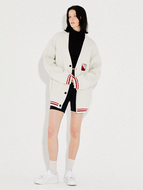 니트,니트 - 코카-콜라 (Coca-Cola) - Patch Knit Cardigan 아이보리
