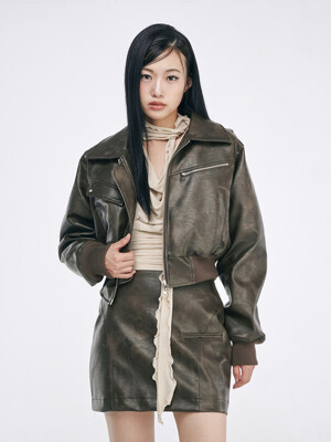 Amber leather jumper (khaki)