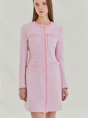 Loistaa tweed dress (pink)