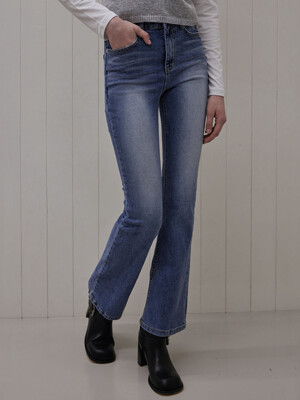 SANDED LONG BOOTCUT DENIM PANTS