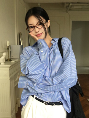 SITP5150 오버핏 라운지 ST 셔츠_Light blue ST