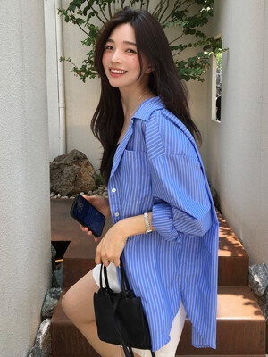 SITP5150 오버핏 라운지 ST 셔츠_Light blue ST