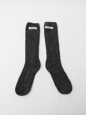 WOOL LONG SOCKS CHARCOAL