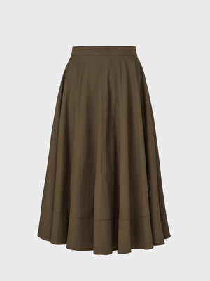 Hidden tucking banding full skirt - khakibrown