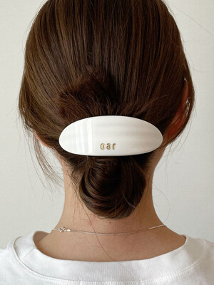 oar Classic Big Marble Barrette [White]