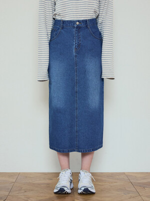 W/Washed Denim Long Skirt_2Color(W25_SK01)