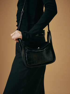 Dilly mini bag-croco black