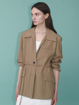 Belted Wide-collar Jacket SW5MJ211-96