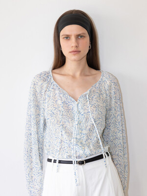 Shirring See-through Blouse SW5XB637-22