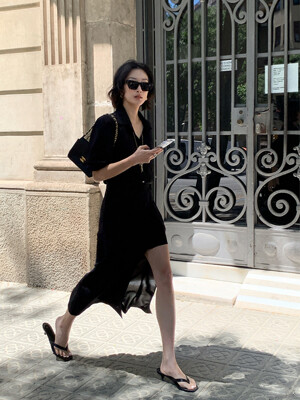 Buckle wrap skirt (블랙)