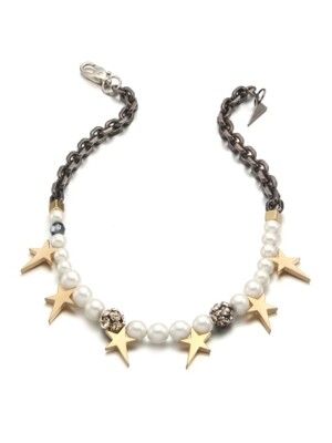 Starburst Pearl Crystal Point Necklace_WHITE